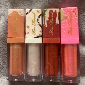 BRAND NEW too faced holiday lipgloss set